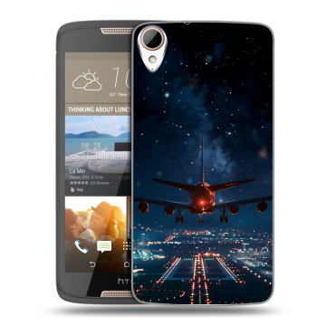 Силиконовый чехол на HTC Desire 828 с принтом самолет