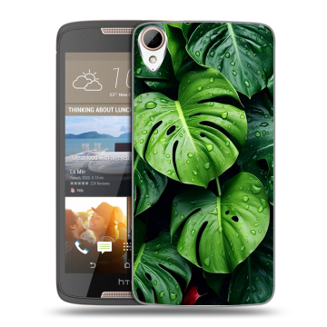 Силиконовый чехол на HTC Desire 828 с принтом Листья