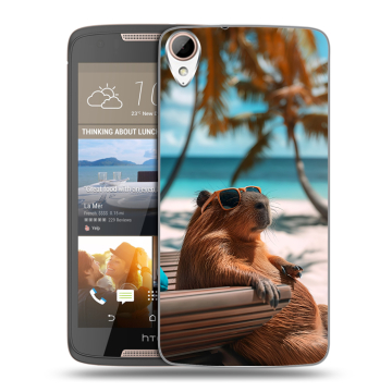 Силиконовый чехол на HTC Desire 828 с принтом Капибара