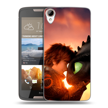 Силиконовый чехол на HTC Desire 828 с принтом Как приручить дракона