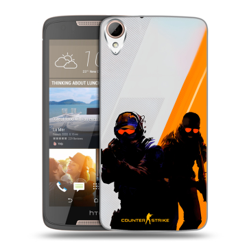Силиконовый чехол на HTC Desire 828 с принтом Контер страйк Counter strike