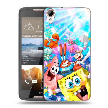 Силиконовый чехол на HTC Desire 828 с принтом спанчбоб спанч боб
