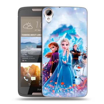 Силиконовый чехол на HTC Desire 828 с принтом Холодное сердце Frozen