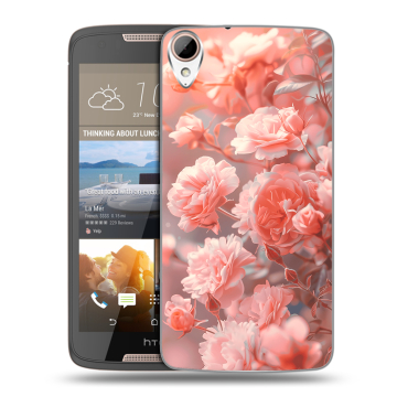 Силиконовый чехол на HTC Desire 828 с принтом Розы цветы