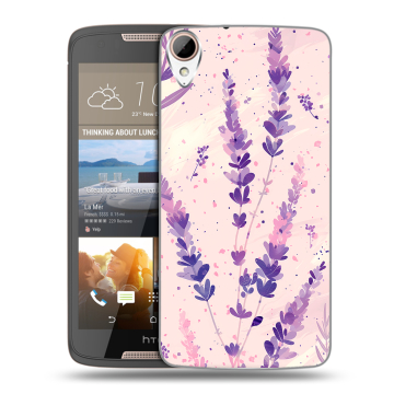 Силиконовый чехол на HTC Desire 828 с принтом цветы лаванда