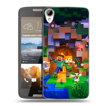 Силиконовый чехол на HTC Desire 828 с принтом Майнкрафт Minecraft Силиконовый чехол на HTC Desire 828 с принтом Майнкрафт Minecraft