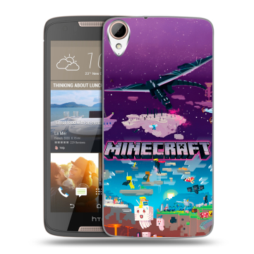 Силиконовый чехол на HTC Desire 828 с принтом Майнкрафт Minecraft