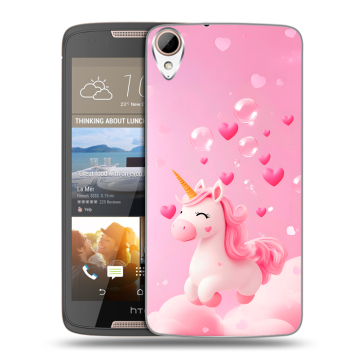 Силиконовый чехол на HTC Desire 828 с принтом Единорог