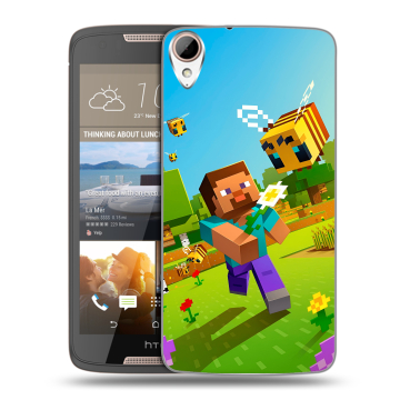 Силиконовый чехол на HTC Desire 828 с принтом Майнкрафт Minecraft