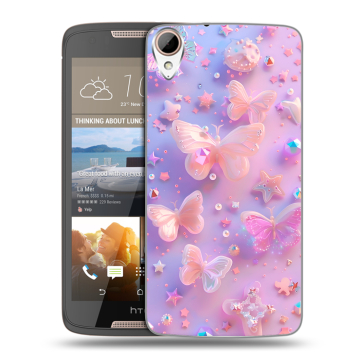 Силиконовый чехол на HTC Desire 828 с принтом Бабочки