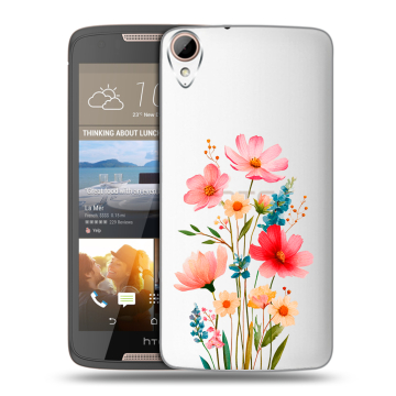 Силиконовый чехол на HTC Desire 828 с принтом Цветы Силиконовый чехол на HTC Desire 828 с принтом Цветы