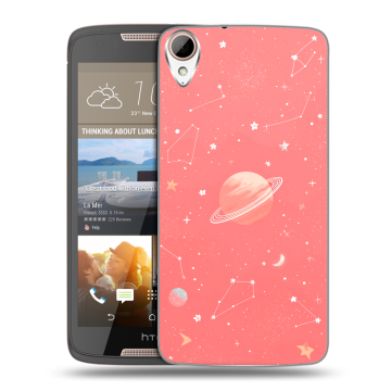Силиконовый чехол на HTC Desire 828 с принтом Розовый космос Силиконовый чехол на HTC Desire 828 с принтом Розовый космос