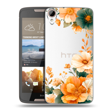 Силиконовый чехол на HTC Desire 828 с принтом Цветы принт Силиконовый чехол на HTC Desire 828 с принтом Цветы принт