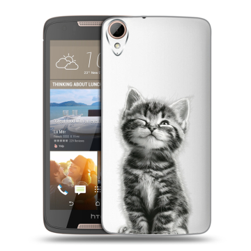 Силиконовый чехол на HTC Desire 828 с принтом Котенок