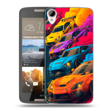 Силиконовый чехол на HTC Desire 828 с принтом Тачки Силиконовый чехол на HTC Desire 828 с принтом Тачки
