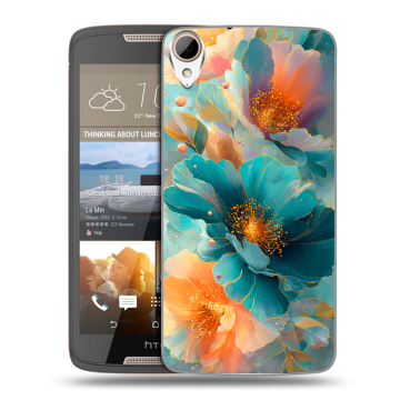 Силиконовый чехол на HTC Desire 828 с принтом Цветы Силиконовый чехол на HTC Desire 828 с принтом Цветы