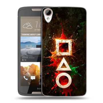 Силиконовый чехол на HTC Desire 828 с принтом Squid Game Игра кальмара