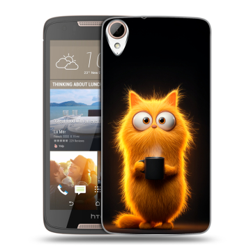 Силиконовый чехол на HTC Desire 828 с принтом Смешной кот