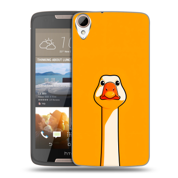 Силиконовый чехол на HTC Desire 828 с принтом Смешная утка Силиконовый чехол на HTC Desire 828 с принтом Смешная утка