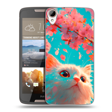 Силиконовый чехол на HTC Desire 828 с принтом Красивый кот Силиконовый чехол на HTC Desire 828 с принтом Красивый кот