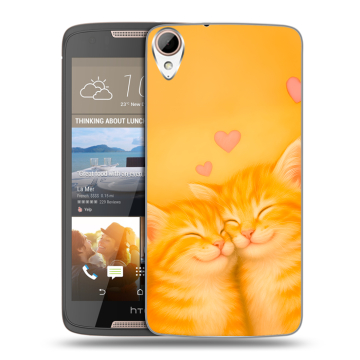 Силиконовый чехол на HTC Desire 828 с принтом Милые котята
