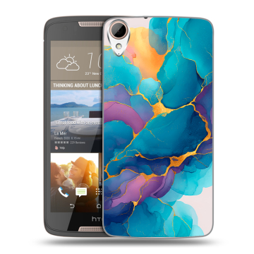 Силиконовый чехол на HTC Desire 828 с принтом Мрамор блестки Силиконовый чехол на HTC Desire 828 с принтом Мрамор блестки