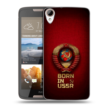 Силиконовый чехол на HTC Desire 828 с принтом Флаг Герб СССР Силиконовый чехол на HTC Desire 828 с принтом Флаг Герб СССР