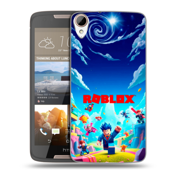 Силиконовый чехол на HTC Desire 828 с принтом Roblox Роблокс