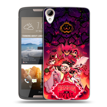 Силиконовый чехол на HTC Desire 828 с принтом Hazbin Hotel Отель Хазбин