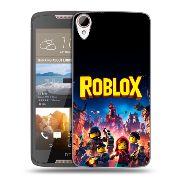Силиконовый чехол на HTC Desire 828 с принтом Roblox Роблокс
