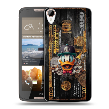Силиконовый чехол на HTC Desire 828 с принтом Дональд Дак Доллар