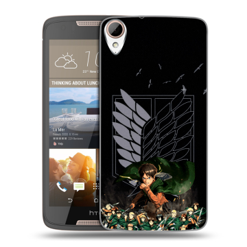 Силиконовый чехол на HTC Desire 828 с принтом Атака титанов