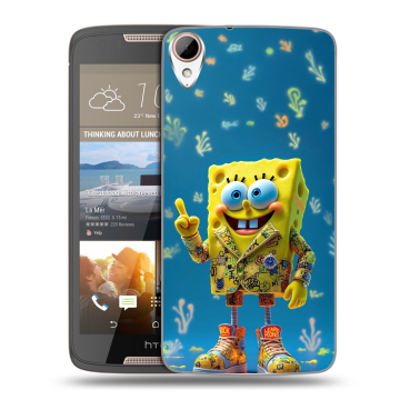 Силиконовый чехол на HTC Desire 828 с принтом Спанч боб Спанчбоб