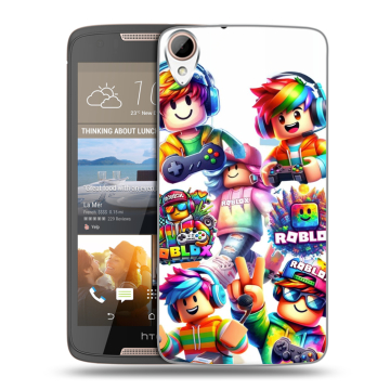 Силиконовый чехол на HTC Desire 828 с принтом Roblox Роблокс