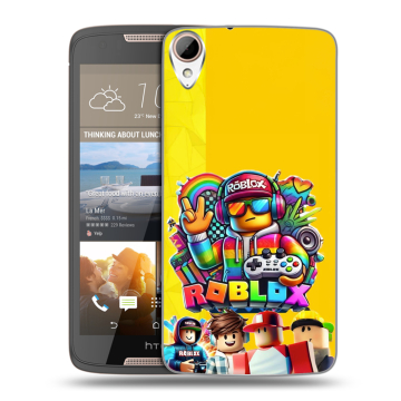 Силиконовый чехол на HTC Desire 828 с принтом Roblox Роблокс