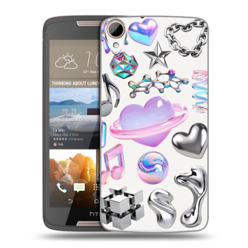Силиконовый чехол на HTC Desire 828 с принтом Y2K