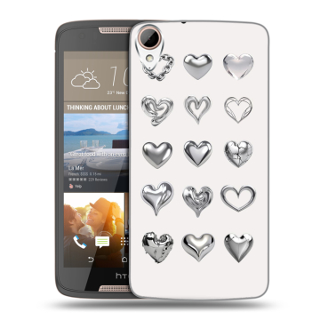 Силиконовый чехол на HTC Desire 828 с принтом Y2K сердечки