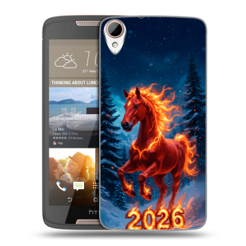 Силиконовый чехол на HTC Desire 828 с принтом Новый год коня Силиконовый чехол на HTC Desire 828 с принтом Новый год коня