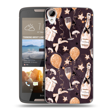 Силиконовый чехол на HTC Desire 828 с принтом Новый год Силиконовый чехол на HTC Desire 828 с принтом Новый год