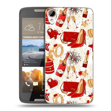 Силиконовый чехол на HTC Desire 828 с принтом Новый год Силиконовый чехол на HTC Desire 828 с принтом Новый год