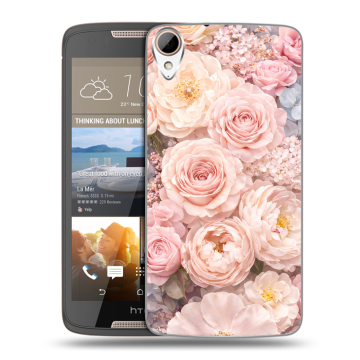 Силиконовый чехол на HTC Desire 828 с принтом женский