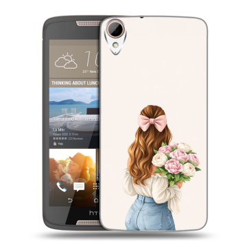 Силиконовый чехол на HTC Desire 828 с принтом женский