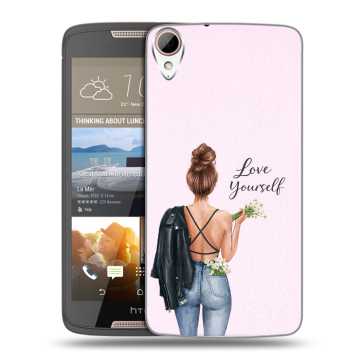 Силиконовый чехол на HTC Desire 828 с принтом женский