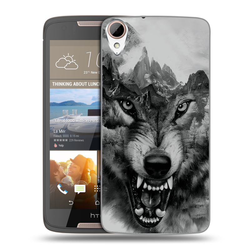 Силиконовый чехол на HTC Desire 828 с принтом Волк Силиконовый чехол на HTC Desire 828 с принтом Волк