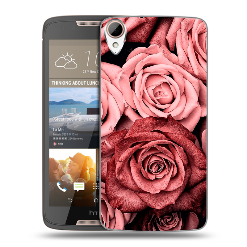 Силиконовый чехол на HTC Desire 828 с принтом Цветы розы Силиконовый чехол на HTC Desire 828 с принтом Цветы розы