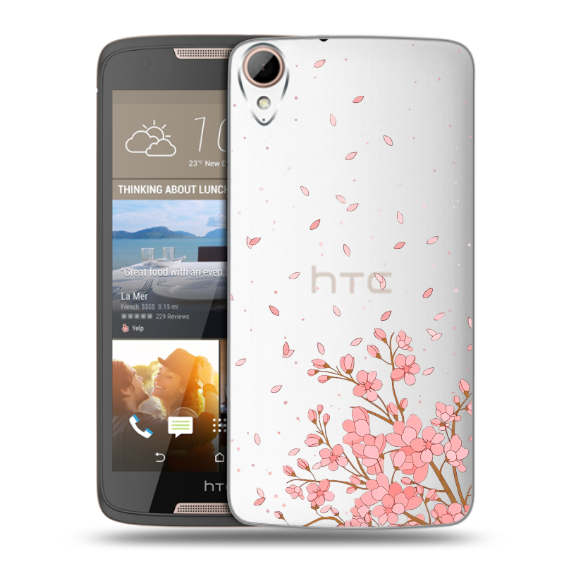 Силиконовый чехол на HTC Desire 828 с принтом Ветка сакуры Силиконовый чехол на HTC Desire 828 с принтом Ветка сакуры