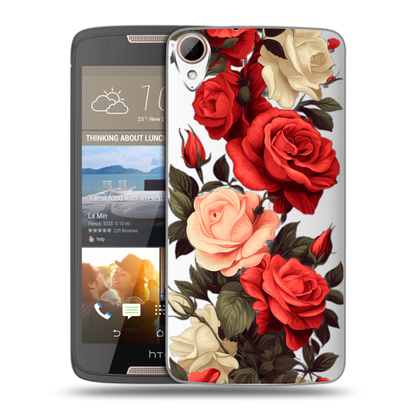 Пластиковый чехол на HTC Desire 828 с принтом Розы Пластиковый чехол на HTC Desire 828 с принтом Розы