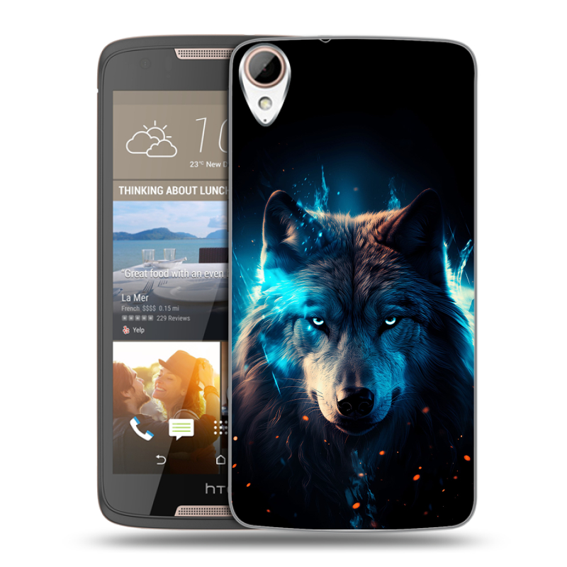 Силиконовый чехол на HTC Desire 828 с принтом Волк ночной Силиконовый чехол на HTC Desire 828 с принтом Волк ночной