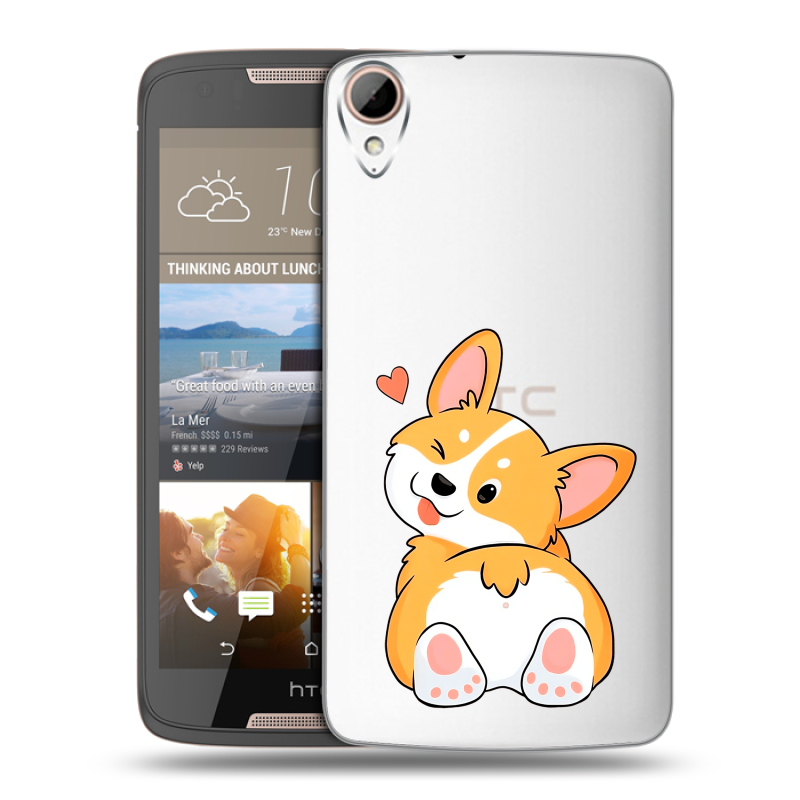 Силиконовый чехол на HTC Desire 828 с принтом Корги Силиконовый чехол на HTC Desire 828 с принтом Корги