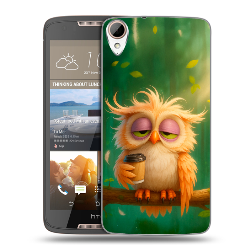 Силиконовый чехол на HTC Desire 828 с принтом сова Силиконовый чехол на HTC Desire 828 с принтом сова